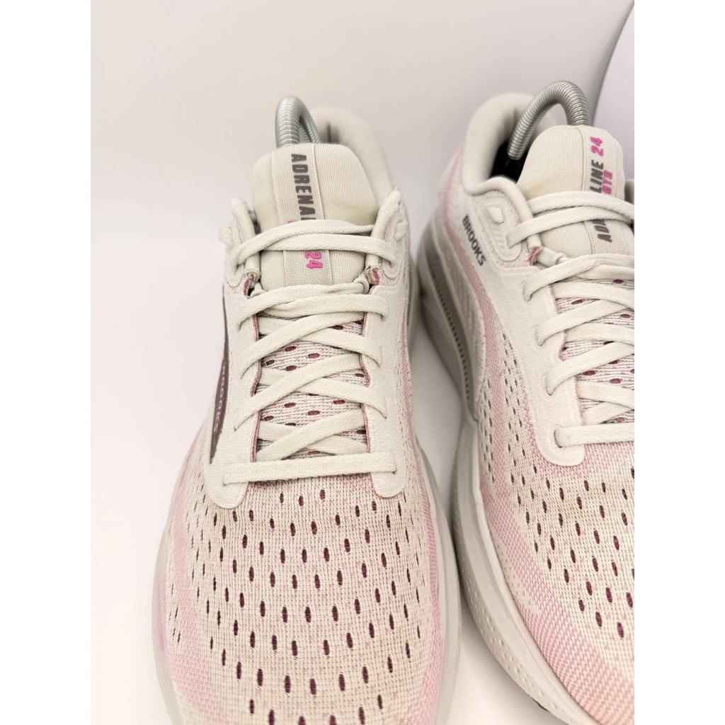Brooks Adrenaline GTS 24 Womens Running Shoes UK 8.5 Oyster Grey Pink, photo 4