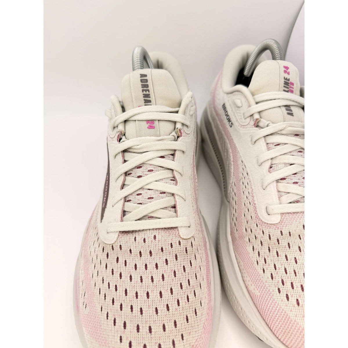 Brooks Adrenaline GTS 24 Womens Running Shoes UK 8.5 Oyster Grey Pink, photo 4