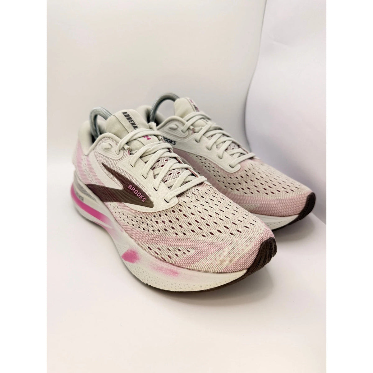 Brooks Adrenaline GTS 24 Womens Running Shoes UK 8.5 Oyster Grey Pink, photo 5