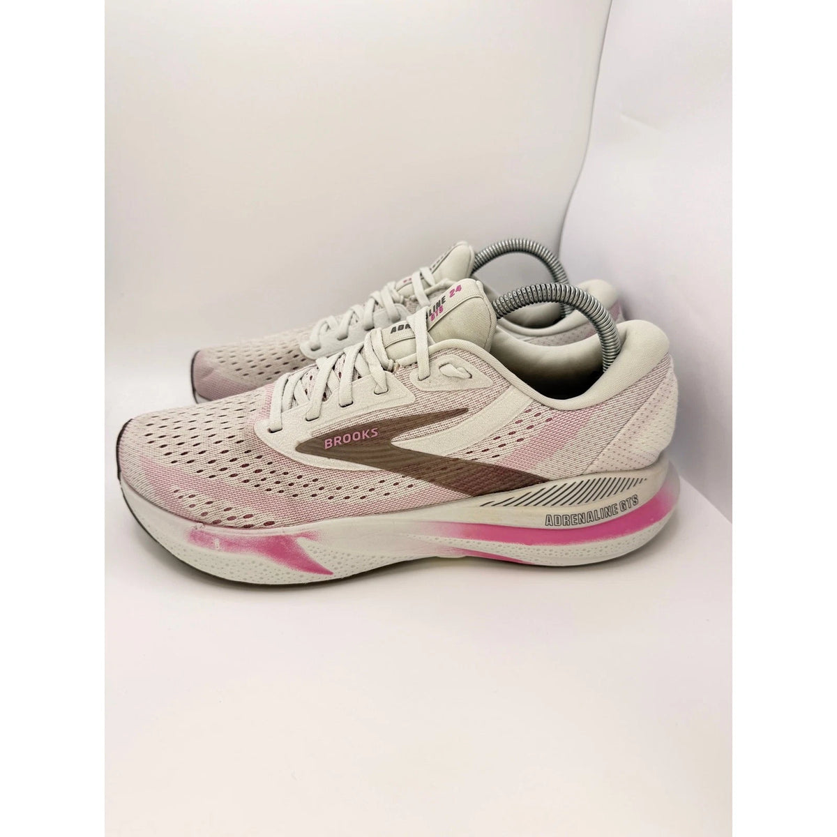 Brooks Adrenaline GTS 24 Womens Running Shoes UK 8.5 Oyster Grey Pink, photo 12
