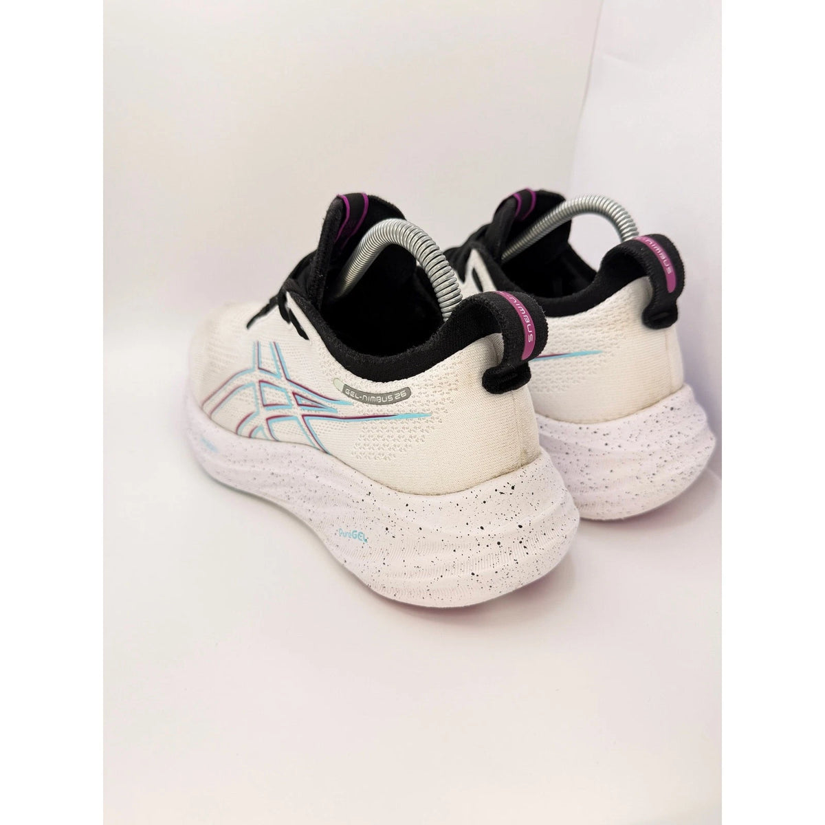 ASICS Gel Nimbus 26 Womens UK 7 Running Shoes White & Black Gym Trainers — photo 9