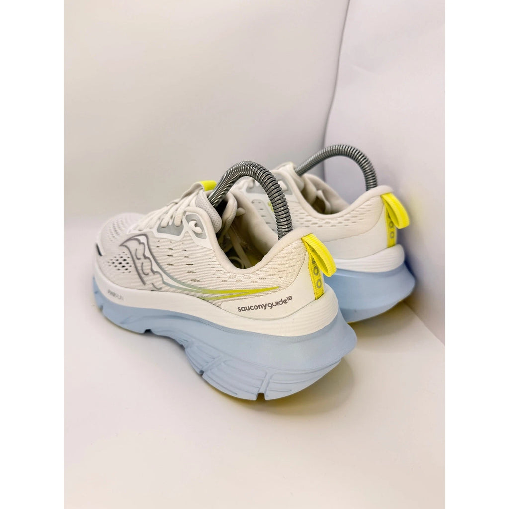 Saucony Guide 18 Womens Stability Running Shoes UK 6.5 White Blue Yellow — photo 9