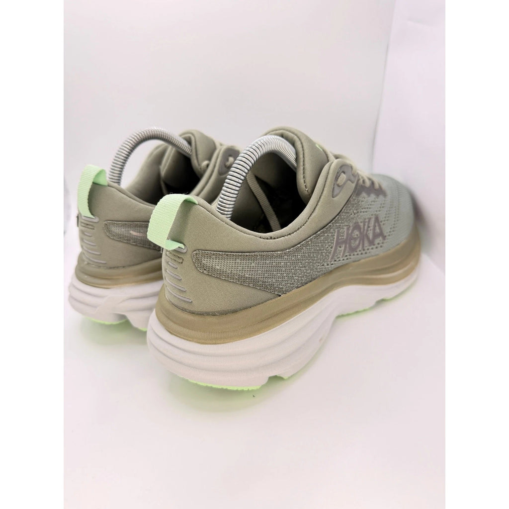 Hoka Bondi 8 Mens UK 8 Grey Lime Max Cushion Running Shoes — photo 7
