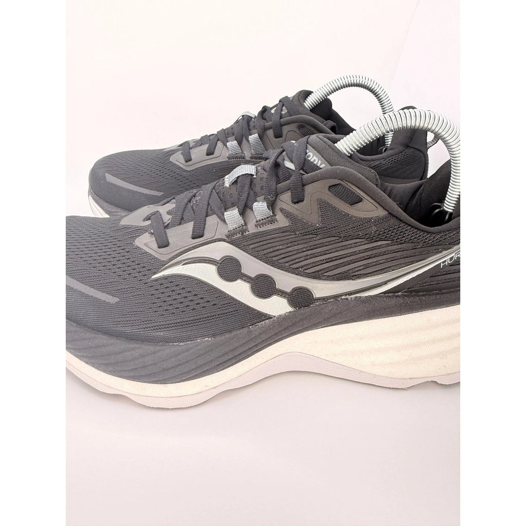 Saucony Hurricane 24 Mens 8UK Stability Running Shoes Black & White Gym Trainers — photo 12