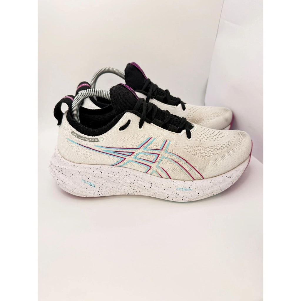 ASICS Gel Nimbus 26 Womens UK 7 Running Shoes White & Black Gym Trainers — photo 5