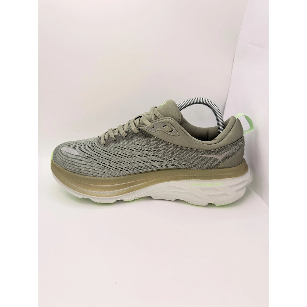 Hoka Bondi 8 Mens UK 8 Grey Lime Max Cushion Running Shoes — photo 11