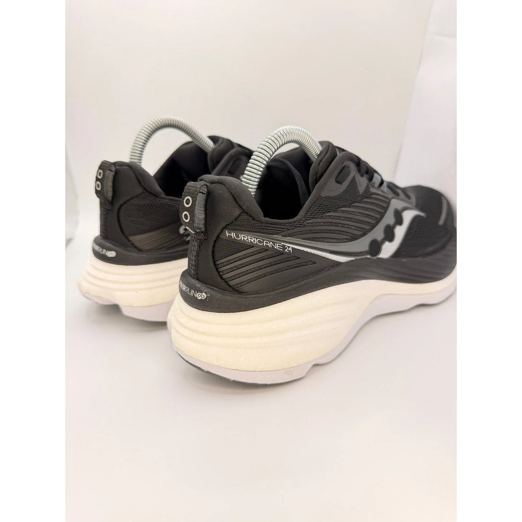 Saucony Hurricane 24 Mens 8UK Stability Running Shoes Black & White Gym Trainers — photo 6