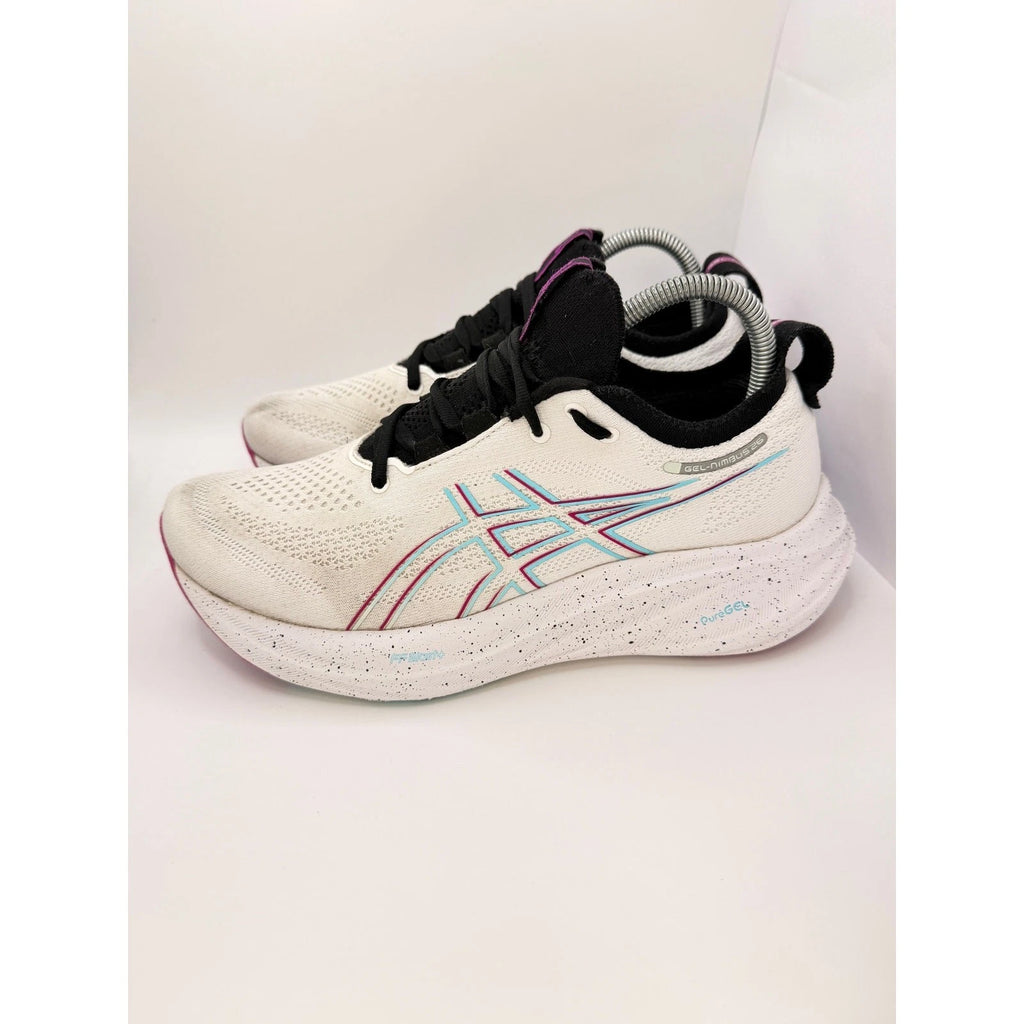 ASICS Gel Nimbus 26 Womens UK 7 Running Shoes White & Black Gym Trainers — photo 10