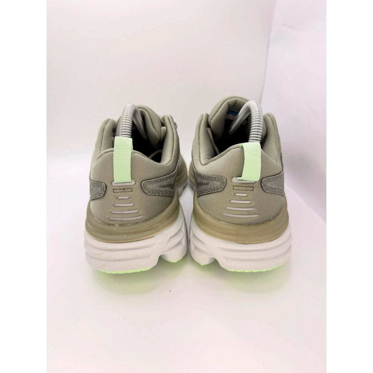 Hoka Bondi 8 Mens UK 8 Grey Lime Max Cushion Running Shoes — photo 8