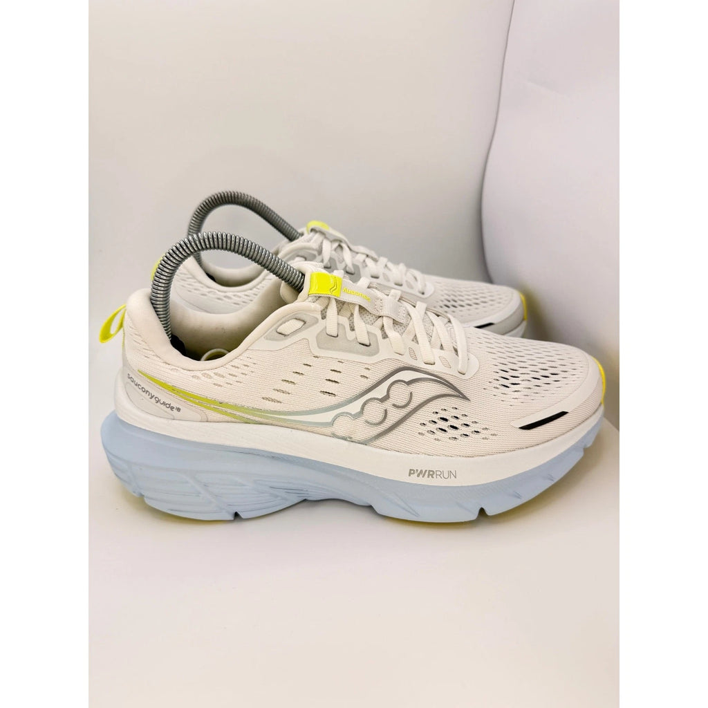 Saucony Guide 18 Womens Stability Running Shoes UK 6.5 White Blue Yellow — photo 6